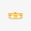 Aliança Star Comfort com Pedras em Ouro Amarelo 18K, 4,80mm