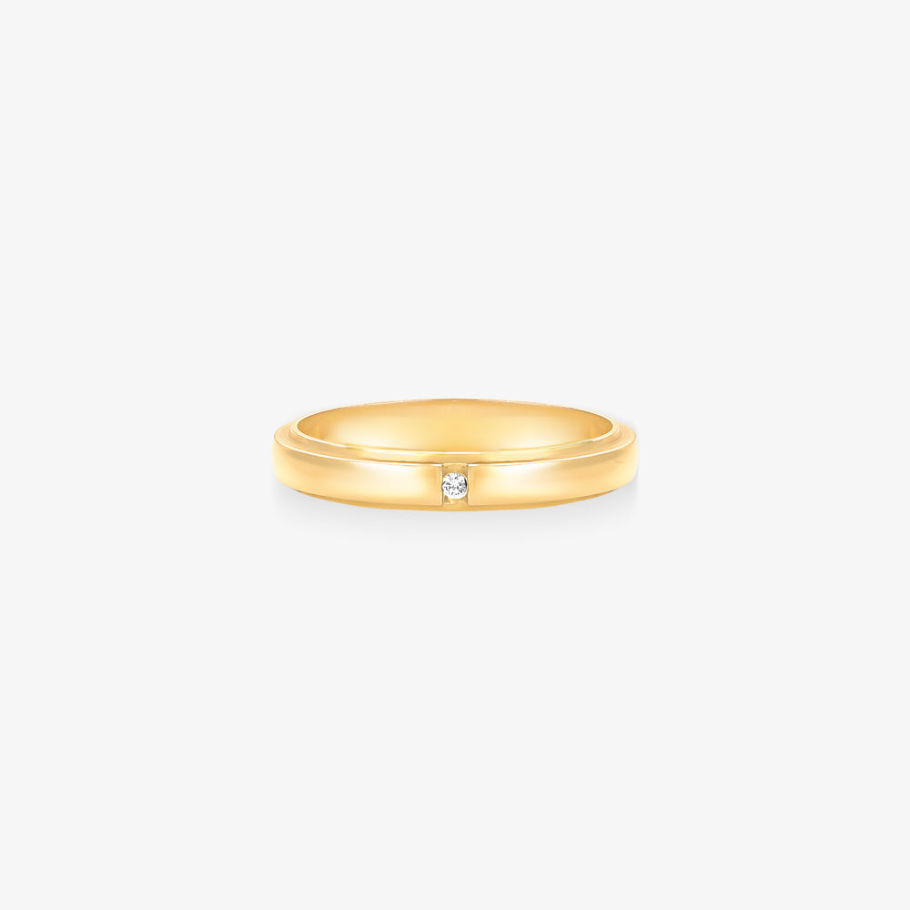 Aliança Mystic Reta com Pedras em Ouro Amarelo 18K, 3,40mm