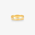 Aliança Aurora Reta com Pedras em Ouro Amarelo 18K, 4,90mm